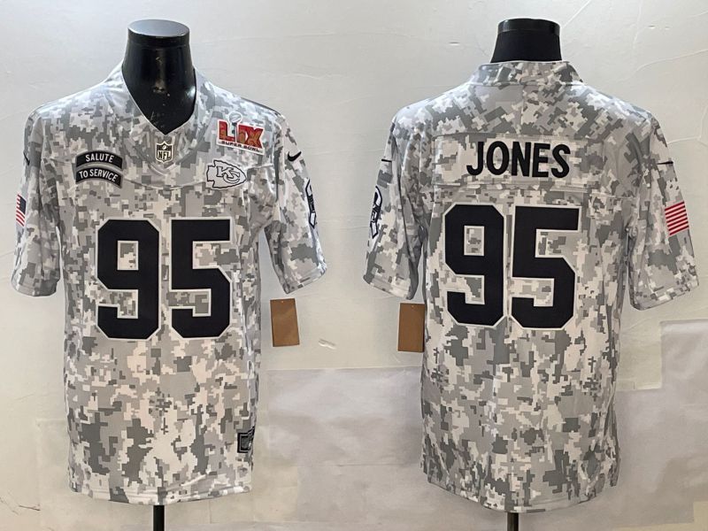 Men Kansas City Chiefs 95 Jones Camo 2025 Nike Salute to Service Limited NFL Jersey style 3